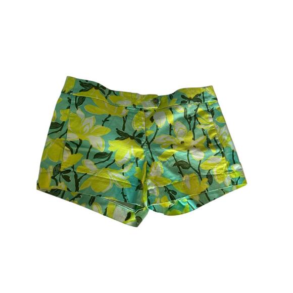 J.Crew Women's Yellow & Green Floral Print Stretch Chino Shorts Size 6 - Picture 3 of 4